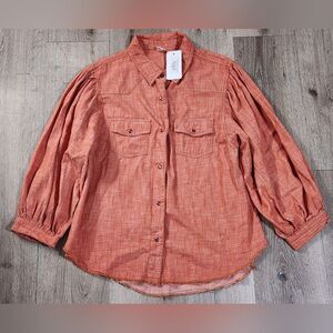 NWT IVY jane  Denim Snap Shirt size S